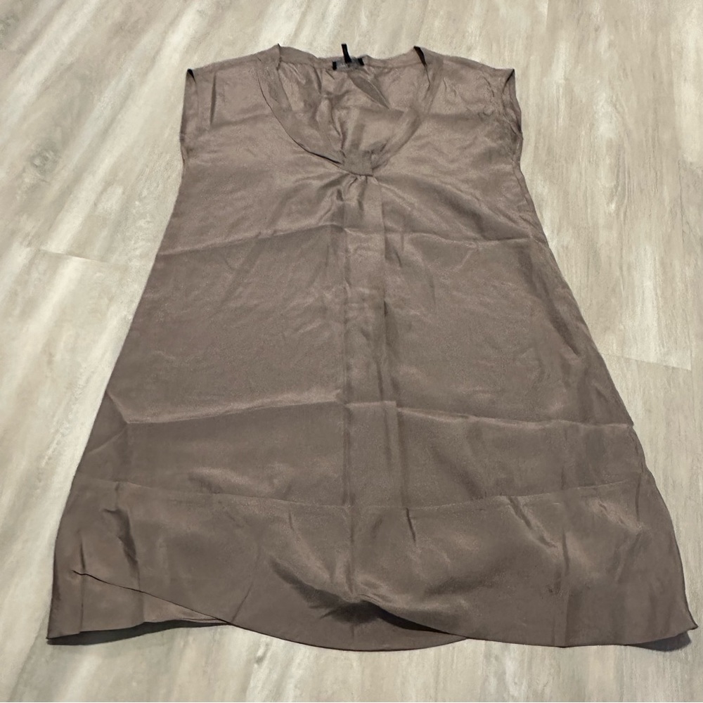 Eileen Fisher Brown %100 Silk Dress Sz XS